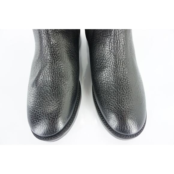 Tory Burch Joanna Black Leather Gold Logo Riding Boots Size 5.5 Heels NIB $495 - Picture 7 of 9